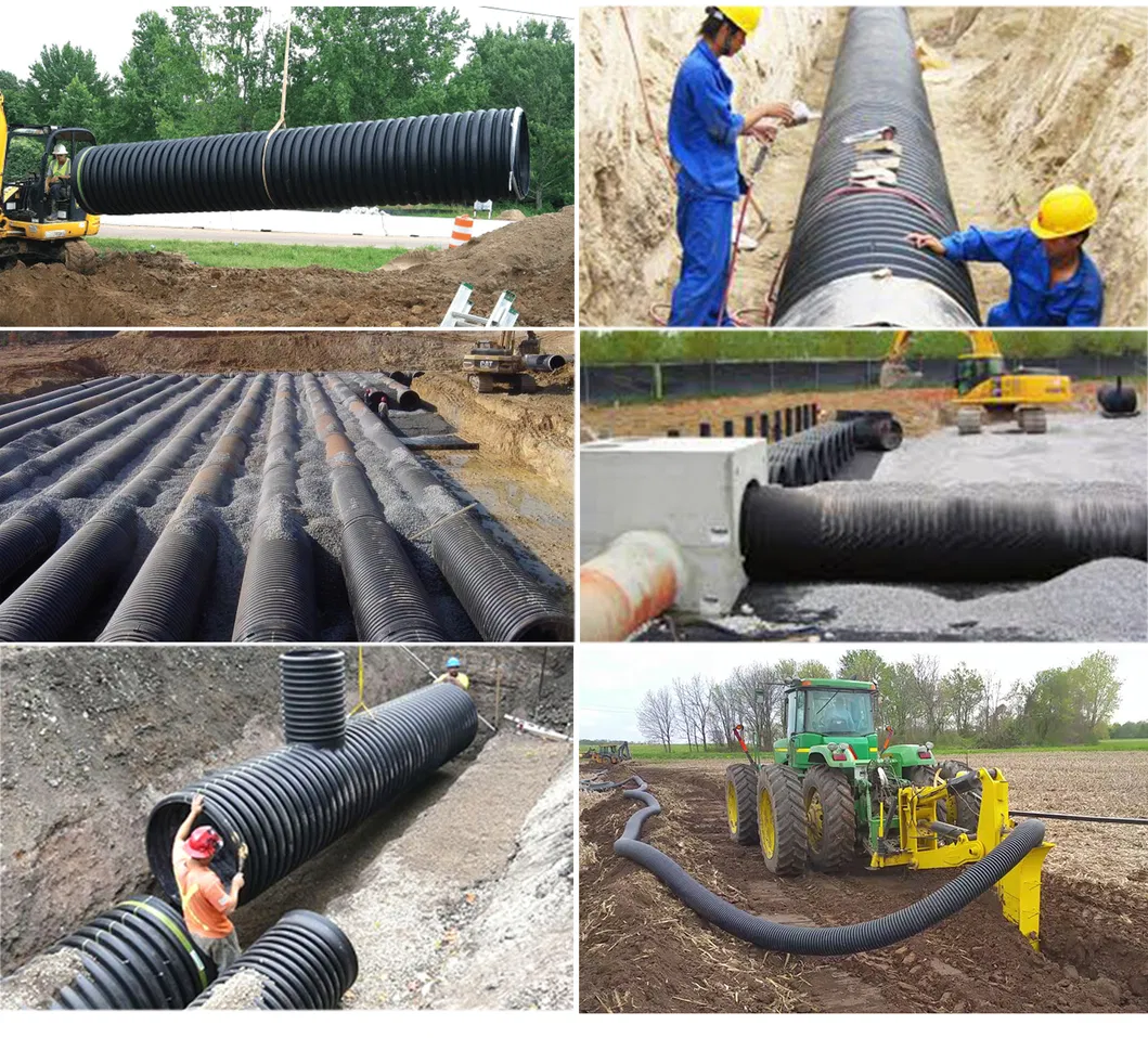 Big Supplier of Sn4 Sn8 HDPE Double Wall Corrugated Pipe for Construction Industry
