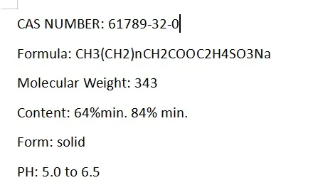 Cosmetics Raw Materials Sodium Cocoyl Isethionate Sci 85
