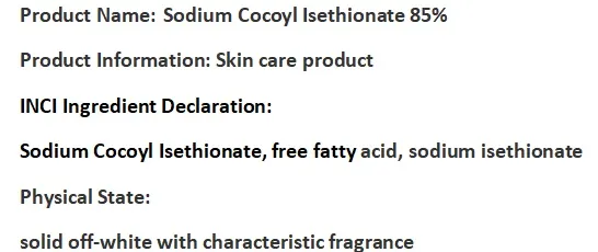 Cosmetics Raw Materials Sodium Cocoyl Isethionate Sci 85
