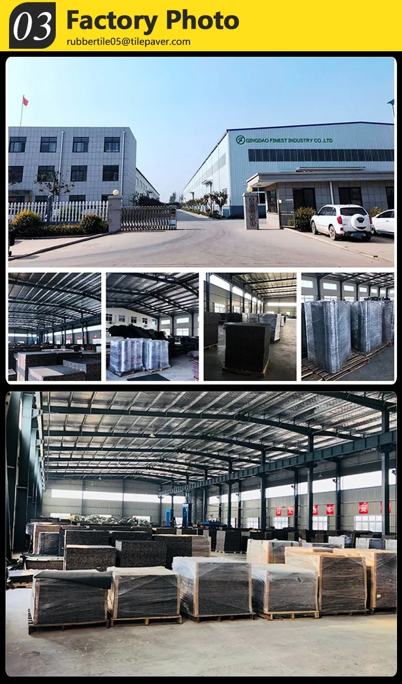 Factory Safety Anti-Slip Mat Outdoor Playground Rubber Flooring 500 X 500mm 1000 X 1000mm