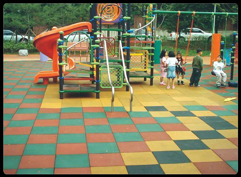 Factory Safety Anti-Slip Mat Outdoor Playground Rubber Flooring 500 X 500mm 1000 X 1000mm