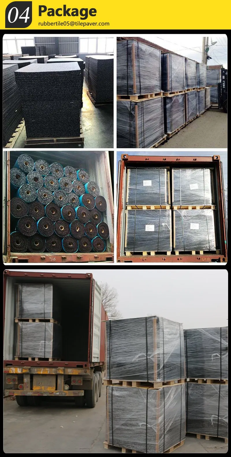 Factory Safety Anti-Slip Mat Outdoor Playground Rubber Flooring 500 X 500mm 1000 X 1000mm