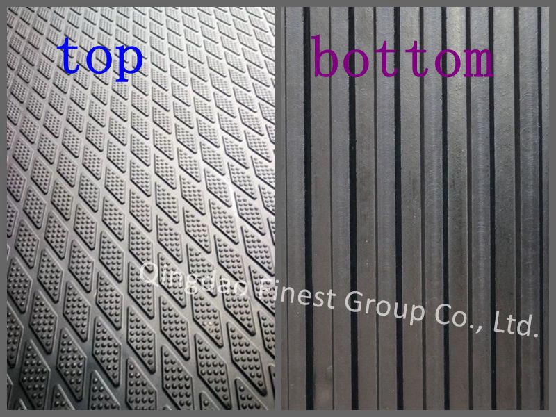Heavy Duty Solid New Rubber Anti Slip Design Broad Ridge Bottom to Allow Drainage Horse Stable Rubber Rubber Tile Rubber Mat/ Flooring