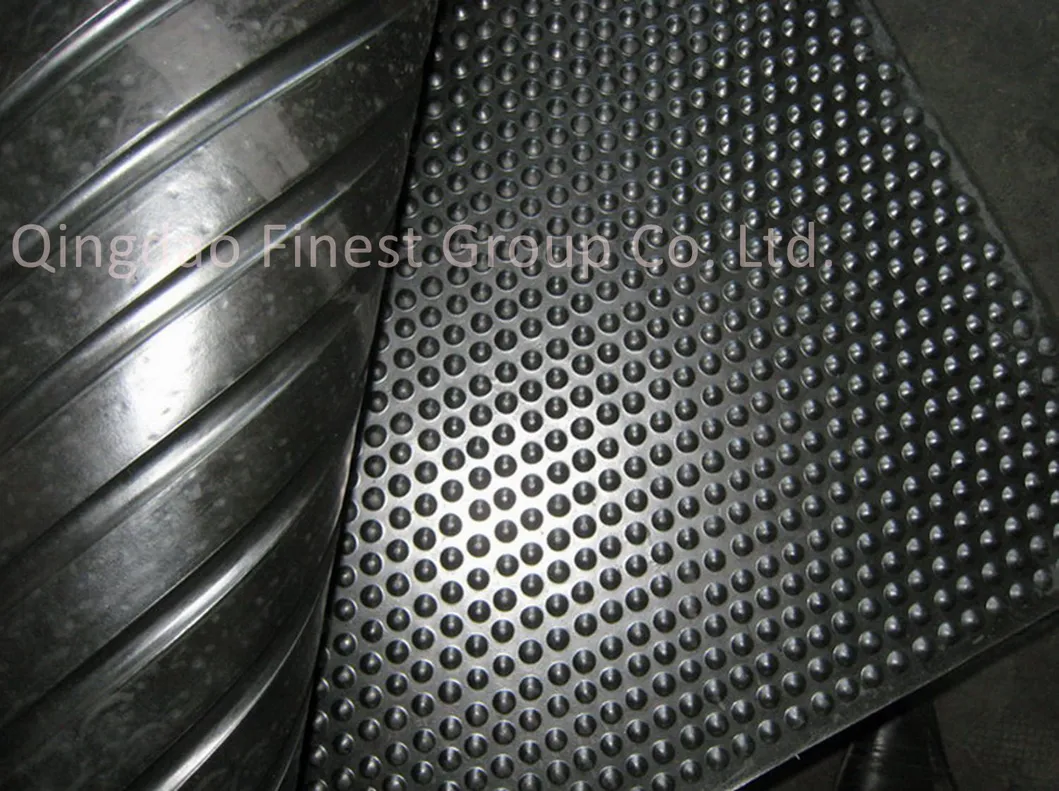 Heavy Duty Solid New Rubber Bubble Top Anti Slip Design Broad Ridge Bottom to Allow Drainage Horse Stable Rubber Tiles Rubber Flooring