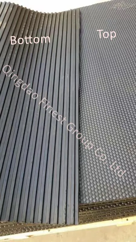 Heavy Duty Solid New Rubber Bubble Top Anti Slip Design Broad Ridge Bottom to Allow Drainage Horse Stable Rubber Tiles Rubber Flooring