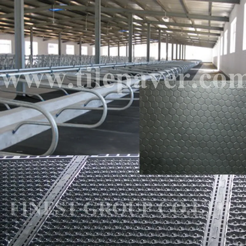 Heavy Duty Solid New Rubber Bubble Top Anti Slip Design Broad Ridge Bottom to Allow Drainage Horse Stable Rubber Tiles Rubber Flooring