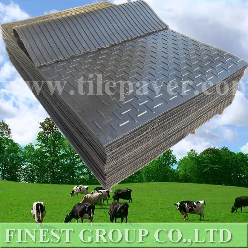 Heavy Duty Solid New Rubber Bubble Top Anti Slip Design Broad Ridge Bottom to Allow Drainage Horse Stable Rubber Tiles Rubber Flooring