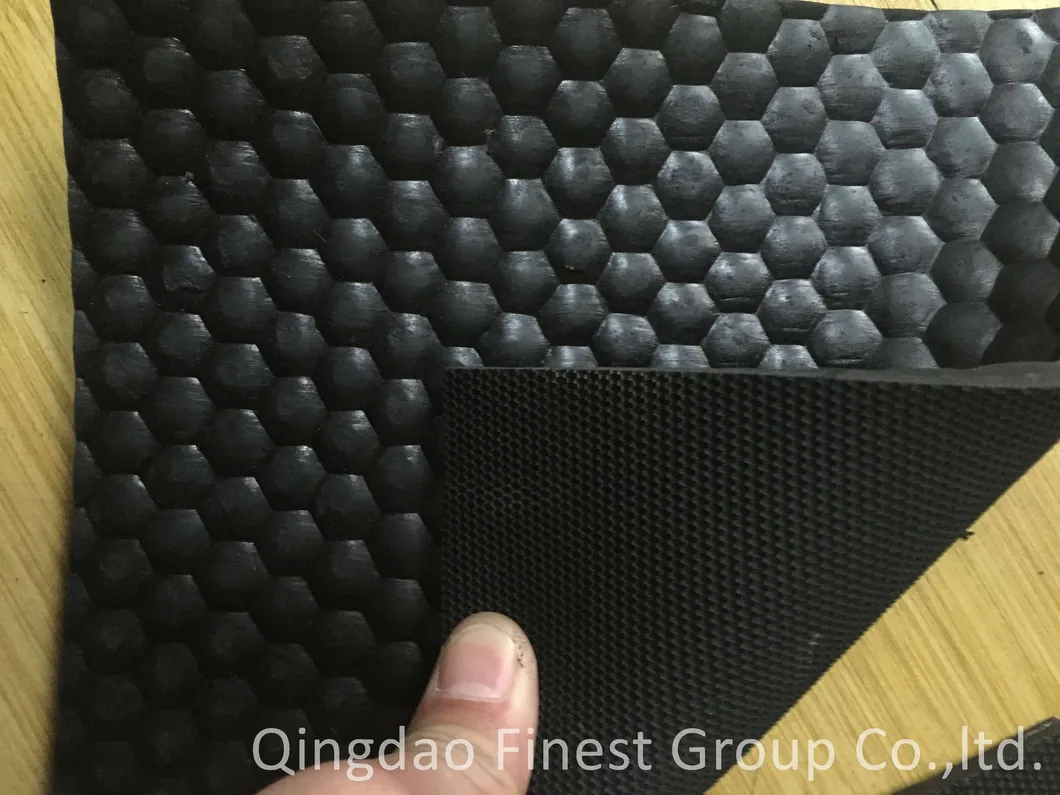 Heavy Duty Solid New Rubber Bubble Top Anti Slip Design Broad Ridge Bottom to Allow Drainage Horse Stable Rubber Tiles Rubber Flooring