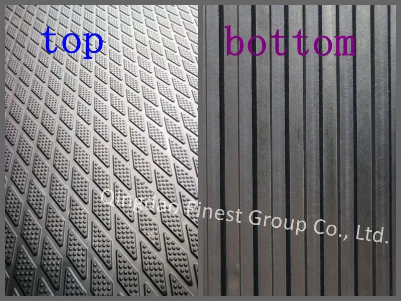Heavy Duty Solid New Rubber Bubble Top Anti Slip Design Broad Ridge Bottom to Allow Drainage Horse Stable Rubber Tiles Rubber Flooring