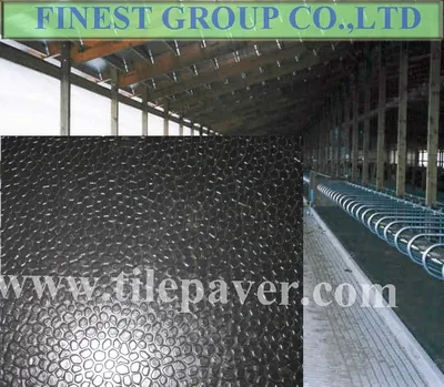 Heavy Duty Solid New Rubber Bubble Top Anti Slip Design Broad Ridge Bottom to Allow Drainage Horse Stable Rubber Tiles Rubber Flooring