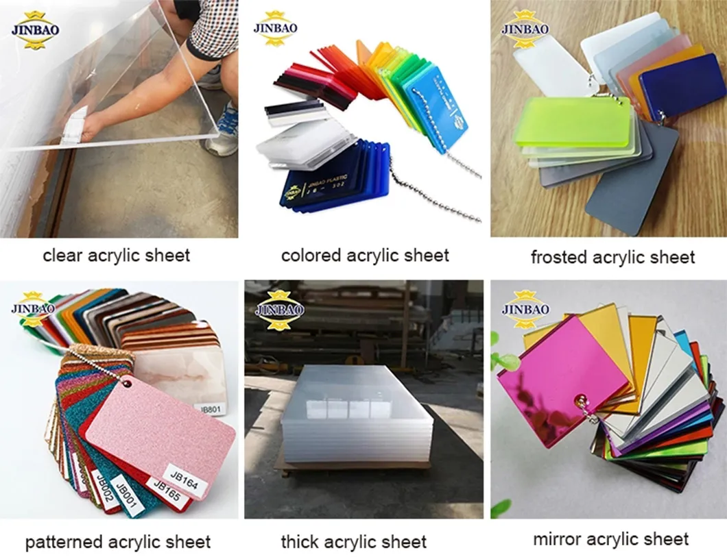 Jinbao 100% New Lucite Material 16mm Clear Acrylic Cutting Boards 1220*2440mm 2050X3050mm Clear Acrylic Sheet