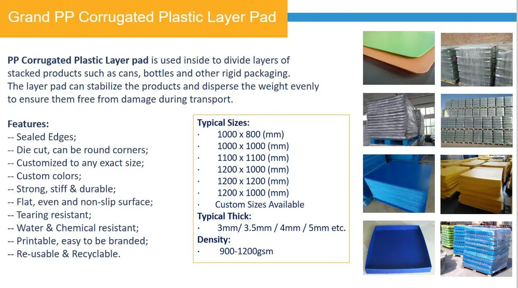 Polypropylene PP Plastic Separator Sheets for Soft Drinks Bottle Layer Divider