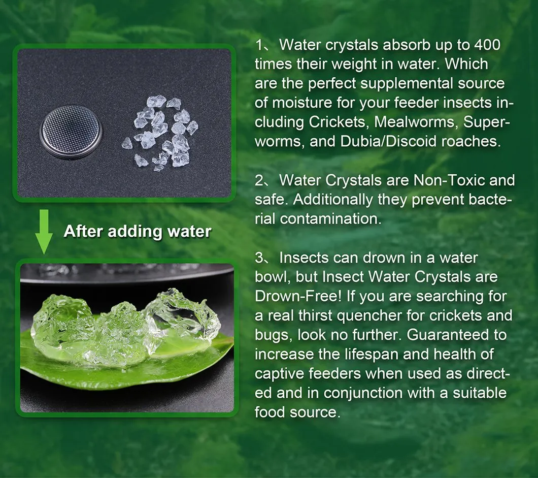 Soco Insect Watering Gel Water Crystals for Insect Feeder Super Absorbent Polymer Manufacturer