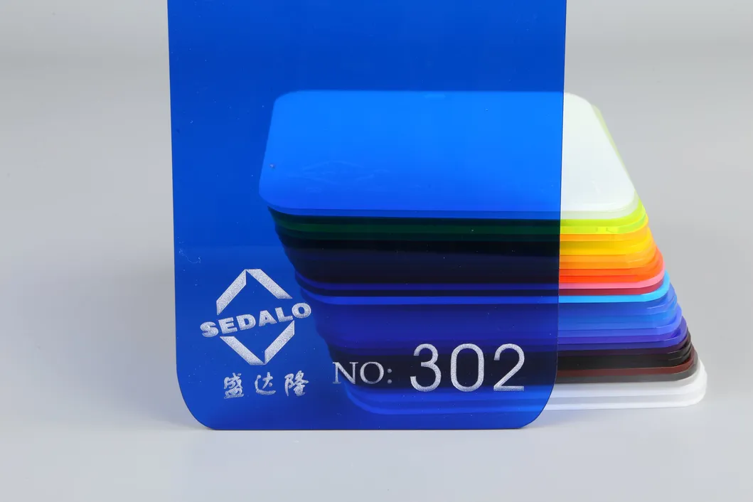 Transparent Blue Color Cast Acrylic Sheet 302