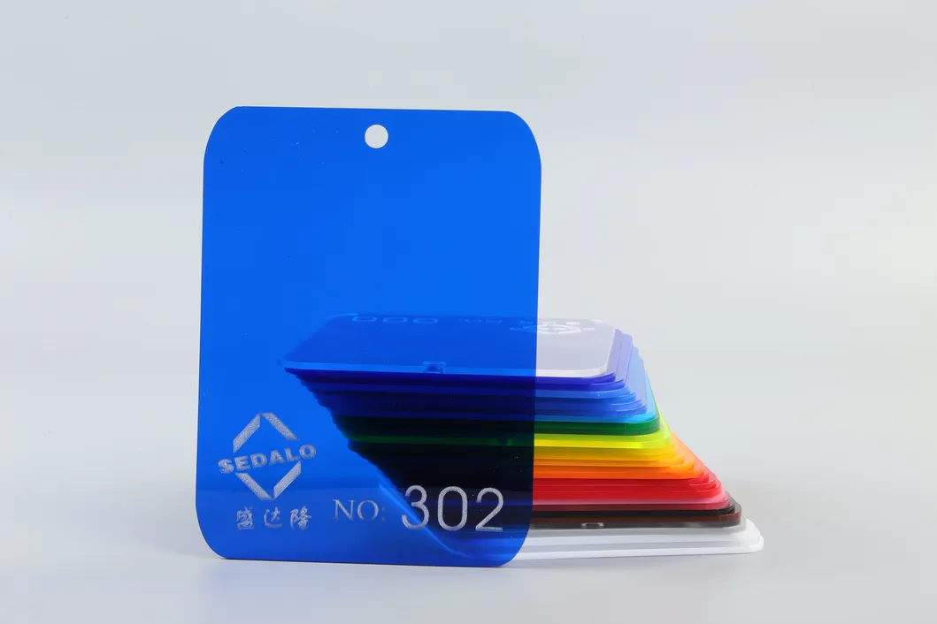 Transparent Blue Color Cast Acrylic Sheet 302