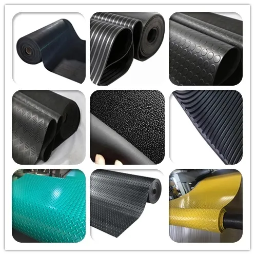 Waterproof Rubber Membrane Anti Slip Wide/Broad Ribbed Rubber Flooring Mat Sheet